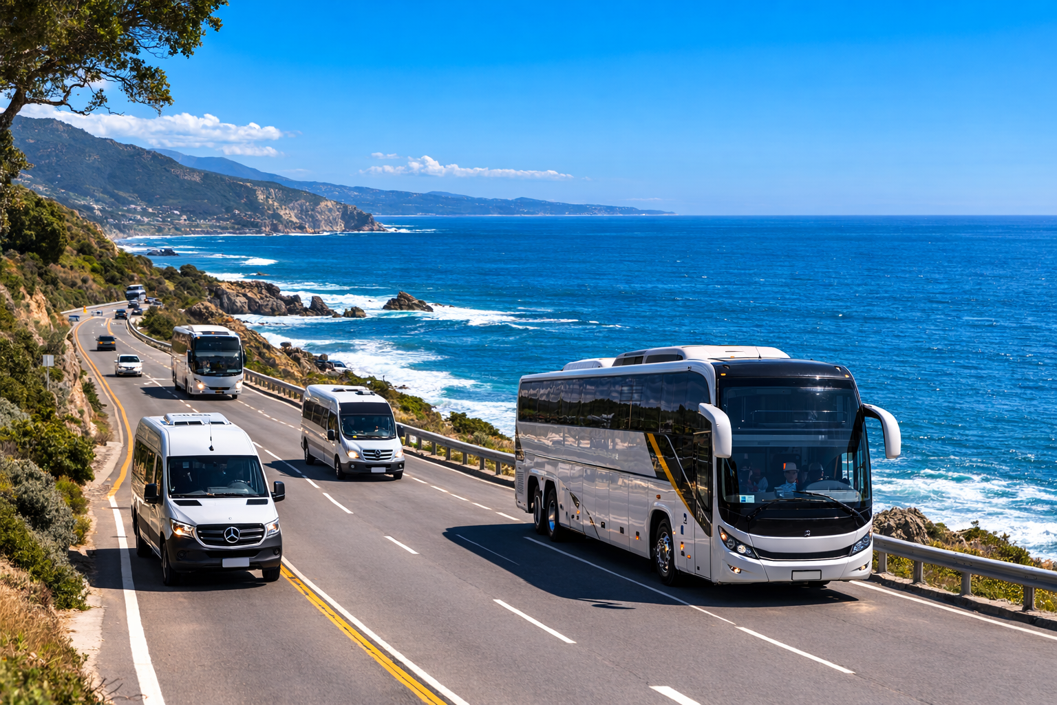 Buses en ruta costera